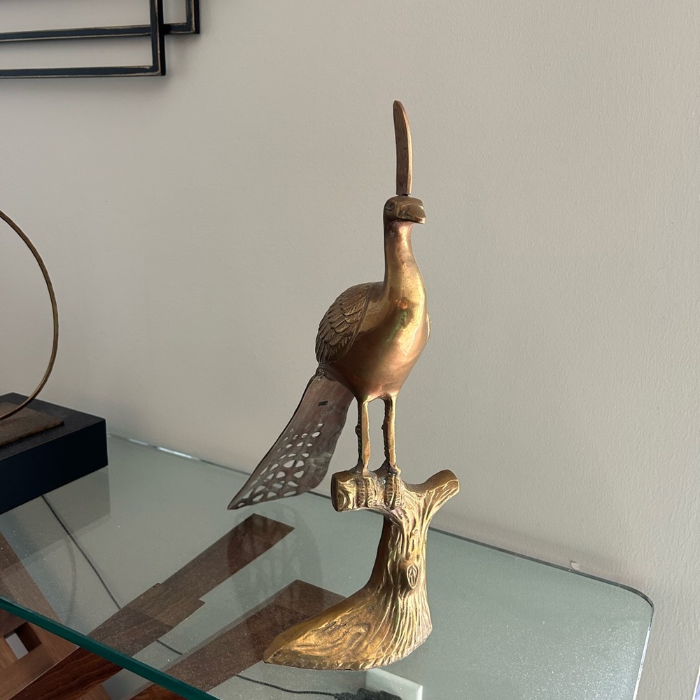 Full Bronze Egyptian Peacock Home Decor